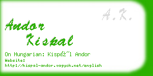 andor kispal business card